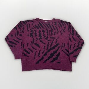 Vintage Le Tigre Sweater Men's 2XL Geometric Acrylic Crewneck Pullover 90s